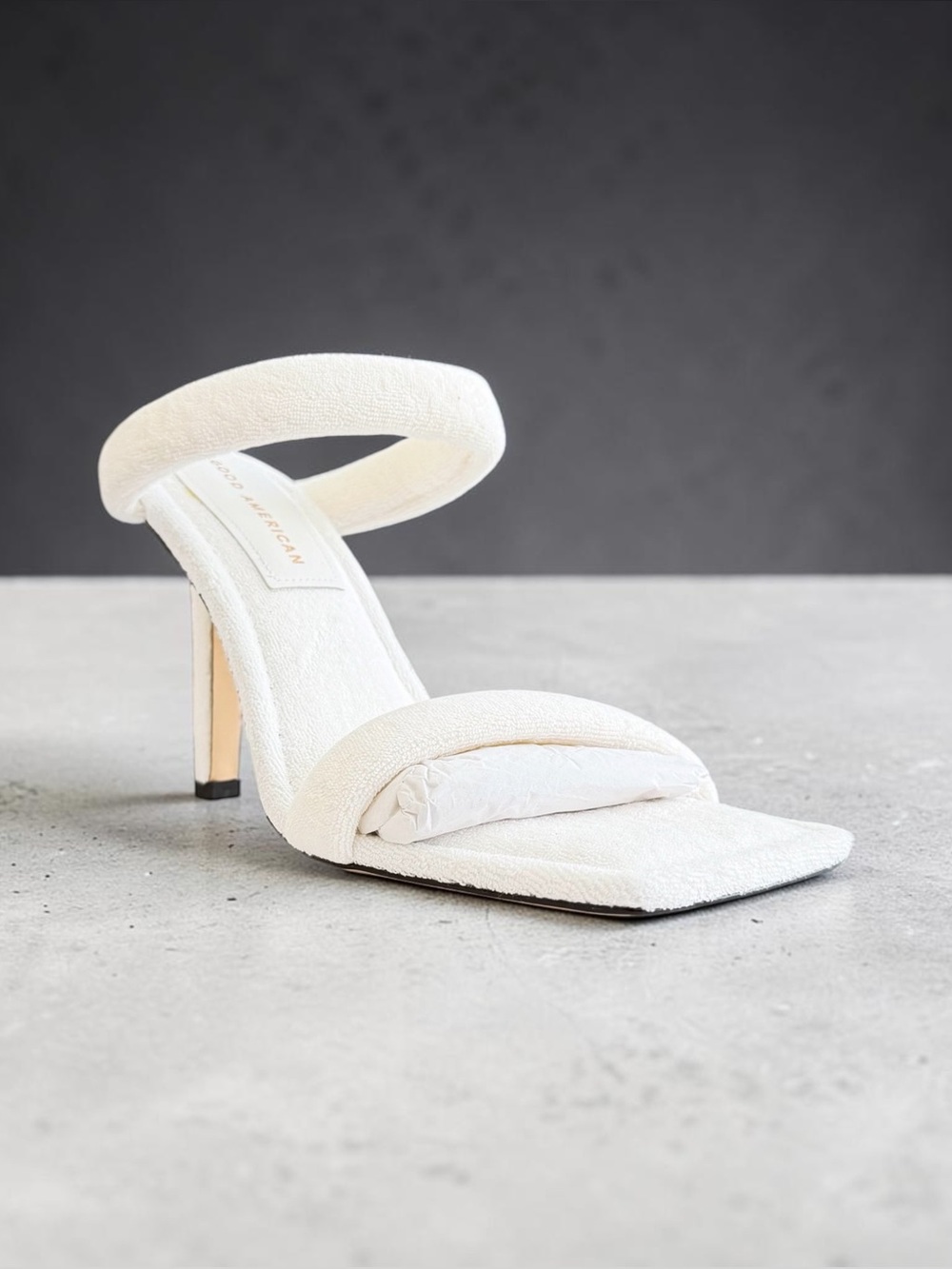 Good American French Terry High Heel in White - Picture 6 of 6